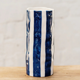 medium vase navy stripe