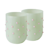 2pc tumbler pistachio polka dot short glass