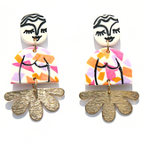 petal girl pink earrings