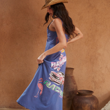 Flamingo racing maxi dress purple