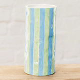 large vase blue and green stripe