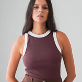 Camia Chocolate Rib Top