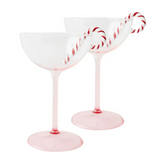 Candy Cane Coupe Glass - 2P Set