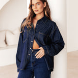 indigo denim shirt