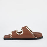 Fontelina Footbed - Cocoa/Off White Trim