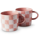 checked mug 2 pc set