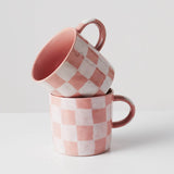 checked mug 2 pc set