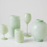 2pc tumbler pistachio polka dot short glass